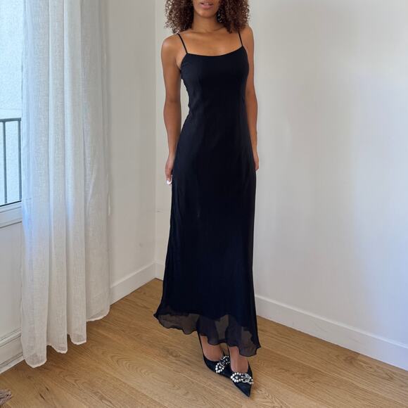 Italian Vintage Black Mesh Slip Dress (XS/S) - Picture 1 of 7